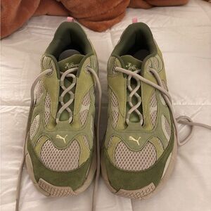 Puma Olive and Taupe Athletic Shoes